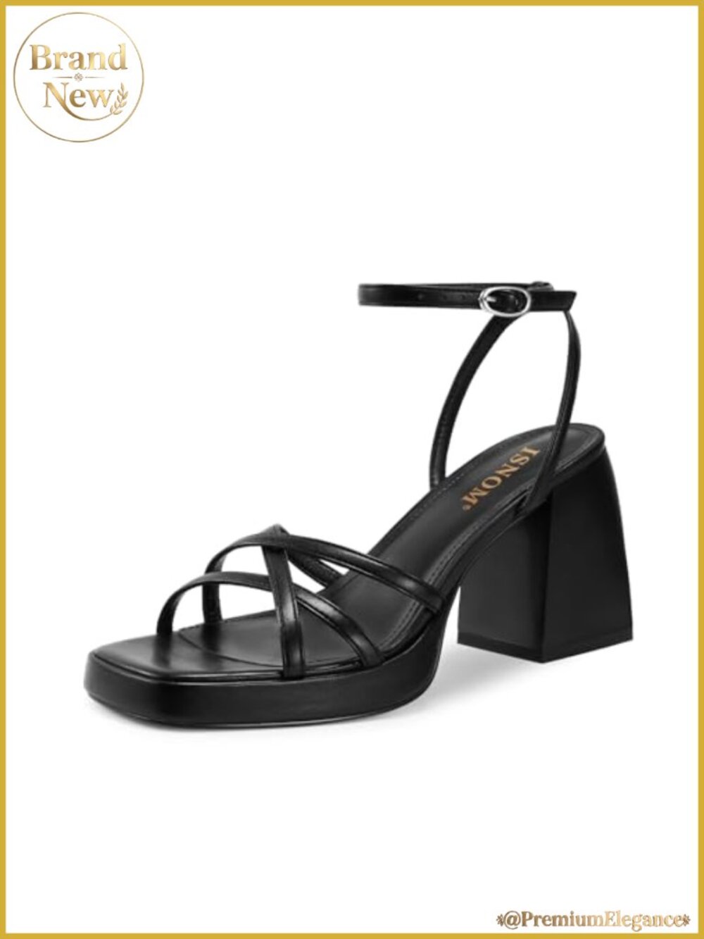 Platform Heels Block Chunky Sandals Strappy Ankle Strap